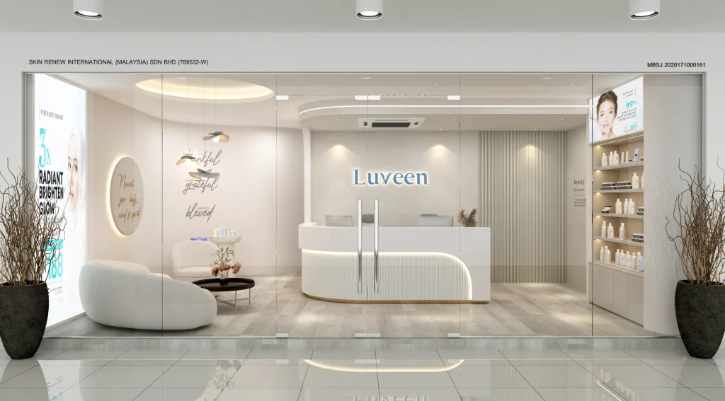 A photo showcasing Luveen Clinic’s front entrance, highlighted by a prominently displayed logo for easy recognition and visibility.